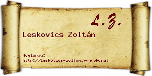 Leskovics Zoltán névjegykártya