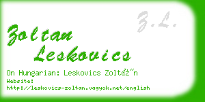 zoltan leskovics business card